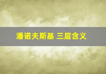 潘诺夫斯基 三层含义